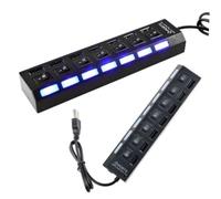 ANDRESLAD Port USB Multi Charger Hub Black with Off Switch for Laptop PC High-speed Data Transfer Up to Mbps Protection Ergonomic Design for Desktop Use