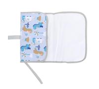 ANDRESLAD Portable Baby Changing Pad Travel Mat for Newborns and Infants, Waterproof Foldable Diaper Changing Mat with Grey Pattern, Lightweight and Portable for On-The-go Use