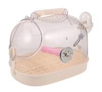 ANDRESLAD Portable Parrot Travel Cage with Perch, Small Bird Carrier for Outside Use, Cream White Handheld Bird Cage Suitable for Parakeets and Cockatiels