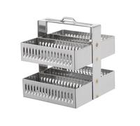 ANDRESLAD Positions Stainless Steel Microscope Slides Rack Lightweight Glass Slide Holder for Laboratory Experiments Staining Stand Easy to Use and Portable