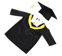 ANDRESLAD Preschool Graduation Gown Yellow Collar and Cap, Academic Dress Suitable for 110cm Height, Kindergarten Graduation Outfit for Photo and Ceremony