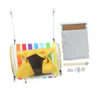 ANDRESLAD Rainbow Yellow Small Hanging Parrot Tent and Bird Nest Cage Hammock Breathable Bird Sleeping Bed Suitable for Budgerigars Parrots