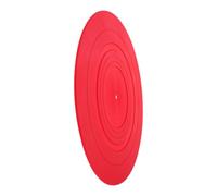 ANDRESLAD Red Silicone Anti-static Record Player Mat for Turntable Shock Absorbing Vinyl Platter Pad Noise Isolating and Vibration Resistant Protective Slipmat for Phonograph Record Players