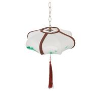 ANDRESLAD Retro Fabric UFO Pendant Lantern Shade Soft Warm Light Decorative Asian Hanging Lamp for Indoor Dining and Hot Pot Restaurant Ambiance