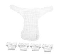 ANDRESLAD Reusable Cotton Infant Diaper Liners for Newborns 9-15 Months, Breathable Waterproof Cloth Nappy Inserts White Size l 5pcs, Absorbent Baby Diapers for Toddlers 10-15kg
