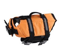 ANDRESLAD Ripstop Pet Life Jacket Xs Orange Breathable Sweat-absorbing Buoyancy Preserver with Quick Release Buckles Reflective High-visibility Vest for Puppy Safety and Leash Attachment