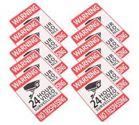 ANDRESLAD Security Camera Warning Stickers 10pcs 5.8x3.9inch Outdoor Video Surveillance Decals No Trespassing Sign for Business Window Door Front Yard Safety