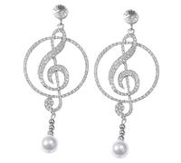 ANDRESLAD Silver Needle Musical Note Drop Earrings for Women Lightweight Dangle Jewelry with Chic Exaggerated Design Comfortable and Novelty Music Ear Accessories