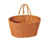 ANDRESLAD Simulated Woven Basket Decorative Storage Vegetable Fruit Flower Basket for Home Size L Oval Shape