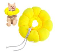 ANDRESLAD Soft Plush Cat Cone Collar Sunflower Design for Cats and Kittens After Surgery Wear-resistant Lightweight Donut Collar to Prevent Licking and Support Grooming