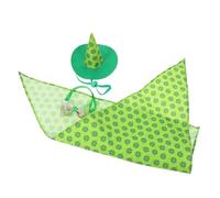 ANDRESLAD St Patrick's Day Pet Collar Set with Bowknot, Triangular Scarf, and Hat for Dogs and Cats - 14pcs Irish Shamrock Costume Accessory for Holiday Dress-up