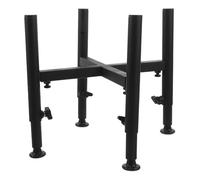 ANDRESLAD Stainless Steel Adjustable Dog Bowl Stand 6-10.2 Inch Height Raised Single Elevated Dog Food and Water Feeding Station Black Iron Frame for Improved Posture