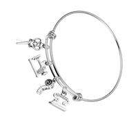 ANDRESLAD Stainless Steel Sewing Charm Bracelet for Women and Quilting Scissors and Machine Bangle Jewelry Lightweight Skin-friendly Wrist Accessory for Costume Designers and Craft Lovers