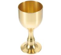 ANDRESLAD Sturdy Brass Goblet Multi-use Buddhist Offering Cup for Temple Home Decor High-Footed Metal Cup for Water Offering Anti-Aging Brass Chalice Elegant Ritual Accessory