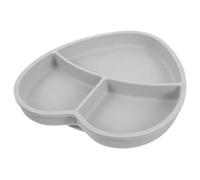 ANDRESLAD Suction Plate Baby Dinner Plate Heart Shape Silicone Training Plate Divided Food Plate Easy to Use