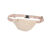 ANDRESLAD Summer Mini Waist Bag Crossbody Fanny Pack Imitation Straw Woven Chest Pouch Beige Lightweight Casual Shopping Accessory for Women