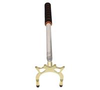ANDRESLAD Telescopic Stainless Steel Billiards Bridge Stick with Gold-finished High Fork for Pool and Snooker Tables Retractable Extension Cue Rest for Players of All Heights Portable