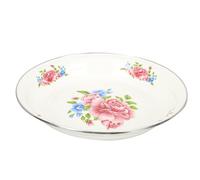 ANDRESLAD Thick Enamel Tray Food Plate Vintage Chinese Style Multi-Function Tea Storage Party Serving Platter with Romantic Peony Pattern for Home and Hotel Use
