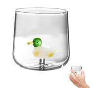 ANDRESLAD Transparent Glass Duck Cup Cute Design Multi-Purpose Juice and Milk Drinking Glass for Party and Everyday Use