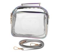 ANDRESLAD Transparent PVC Crossbody Purse for Women Shoulder Strap Lightweight Clear Stadium Approved Tote Bag for Travel Shopping Work and Concerts