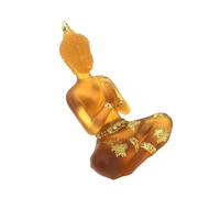 ANDRESLAD Transparent Resin Buddha Ornament Gold Zen Style Statue for Home and Office Decoration Delicate Meditating Sculpture for Peaceful Atmosphere Stylish Desktop Figurine for Living and