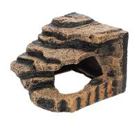 ANDRESLAD Turtle Basking Platform Resin Climbing Bridge 14x14x10cm Small Green-yellow Reptile Tank Accessory Suitable for Aquatic Turtles and Bearded Dragons