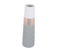 ANDRESLAD Two-tone Ceramic Flower Vase Desktop Decorative Container for Home Office Balcony Modern Abstract Art Adornment Unique Floral Holder with Chic Texture and Simple Elegant Design