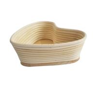 ANDRESLAD Unbleached Natural Vine Bread Baking Basket with Cover Heart Shape Proofing Basket for Rising Dough Non-stick Artisan Bread Making Tool Khaki for Home and Professional Bakers