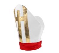 ANDRESLAD Vibrant Clerical Costume Hat for Halloween and Theater Lightweight Cardinal Pope Headpiece for Biblical Role Play Church Events Pageants and Cosplay Accessories
