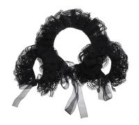 ANDRESLAD Victorian Black Lace Neck Ruffle Collar and Lace Wrist Intricate Renaissance Costume Accessories for Women Elegant Theatrical and Photography Props Easy to Wear