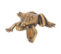 ANDRESLAD Vintage Brass Frog Door Handle Feng Shui Animal Cabinet Knobs Decorative Brass Wardrobe Pulls for Bedroom Cupboard Furniture Hardware