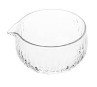 ANDRESLAD Vintage Japanese Glass Matcha Tea Bowl with Easy-Pour Spout Transparent Tea Cup Multi-use for Home Office and Restaurant