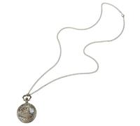 ANDRESLAD Vintage Skeleton Locomotive Pocket Watch Silver Quartz Movement Sturdy Chain Design Classic Style Random Style
