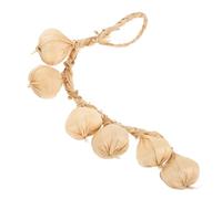 ANDRESLAD Vivid Artificial Garlic String Decor Realistic Mini Garlic Braid Photo Prop for Home Kindergarten Farm Thanksgiving and Food Party Decoration Lifelike Hanging Vegetable Ornament