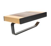 ANDRESLAD Wall-mounted Wooden Toilet Paper Holder with Storage Shelf Space-saving Bathroom Accessory for Paper Easy Installation Wear-resistant Rack Multipurpose Toilet Shelf for Organized