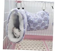 ANDRESLAD Warm Plush Hanging Hamster Bed Pet Hammock Tunnel for Guinea Pig Squirrel Ferret Cozy Hideout Soft Cage Accessory for Sleeping and Playing