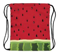 ANDRESLAD Watermelon Print Drawstring Bag Girls Storage Pouch Travel Pack Digital 3d Fruit Pattern Gym Backpack with Phone and Document Holder for Summer Beach