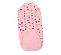ANDRESLAD Wear-resistant Dog Shirt for Small Pets Breathable Summer Cotton Pet Clothes with Colorful Heart Pattern Comfortable Cat and Dog Apparel for Travel and Cosplay Pink Vest S