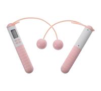 ANDRESLAD Weighted Cordless Jump Rope with Digital Counter Silent No-rope Skipping Fitness Rope for Adults Workout Calorie Burner for Shaping and Endurance Training Pink Ball Design