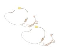 ANDRESLAD Wired Headset with Noise Cancelling Microphone, Skin Tone Dual Ear Hook Headworn Mic for Singing, Teaching, Public Speaking, 2pcs Wired Headphones with Condenser Mic for Voice