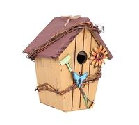 ANDRESLAD Wooden Bird House Pendant Country Home Decor Rural Style Hanging Ornament Bird House Model Craftsmanship