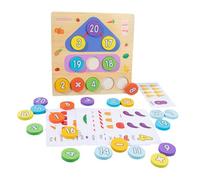 ANDRESLAD Wooden Digital Clock Puzzle for Early Learning Jigsaw Board for Interaction Develops Problem-solving Creativity Color Recognition Skills