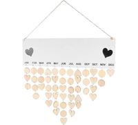 ANDRESLAD Wooden Family Birthday Reminder Plaque with Hanging Wall Sign, Reusable DIY Countdown Calendar for Anniversary and Festival Home Décor