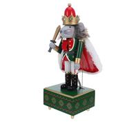 ANDRESLAD Wooden Nutcracker Music Box with Mouse King Figure Classic Wind-up Clockwork Musical for Christmas Home Decor Sturdy Handcrafted Nutcracker Soldier Gift for Holiday Celebration