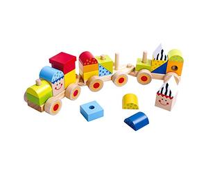 Andreu Toys 921 TKB383 Craft Trikes EA Wooden Stacking Train (EXP), Multi-Colour, 38 x 7.5 x 9.5 cm