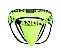 Andrew Christian - Mens Jockstrap Underwear - ALMOST NAKED® Moisture Control Fun Jock Neon Yellow - 1x Size S