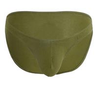 Andrew Christian Underwear, Almost Naked Cotton Deep V-Cut Brief, Olive
