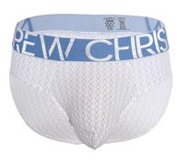 Andrew Christian Underwear, Almost Naked Sheer Atlas Mini Brief, White/Blue, Men's Size XL, Pack of 1