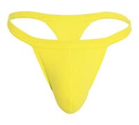 Andrew Christian Underwear, Happy No Show Thongs, Citrus Yellow, Men's Size S, Pack of 1