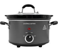 Andrew James 1.5L Slow Cooker - Roast-to-Rest - Compact Small Slow Cooker for 1-2 People with Oven-Proof Ceramic Pot, Easy-Clean Design, 3 Heat Settings & Glass Lid - Make Sauces, Soups & Small Meals